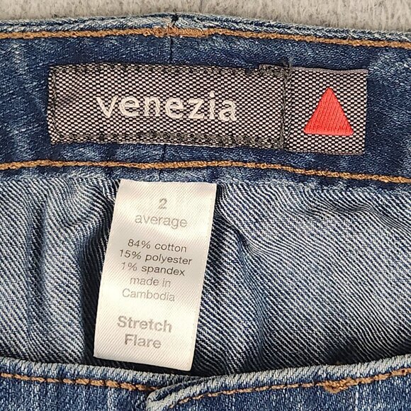 Y2K Lane Bryant Flare Leg Jeans Women's 2 Stretch Mid Rise Denim Pants Venezia - Picture 7 of 8